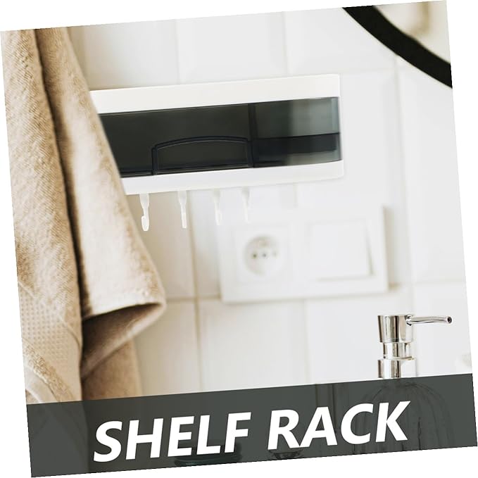 ULTECHNOVO Wall-Mounted Bathroom Shelf Storage Rack, Plastic No-Drill Multipurpose Wall Shelves for Kitchen and Bathroom Organization, Space-Saving Storage Solution Random Color