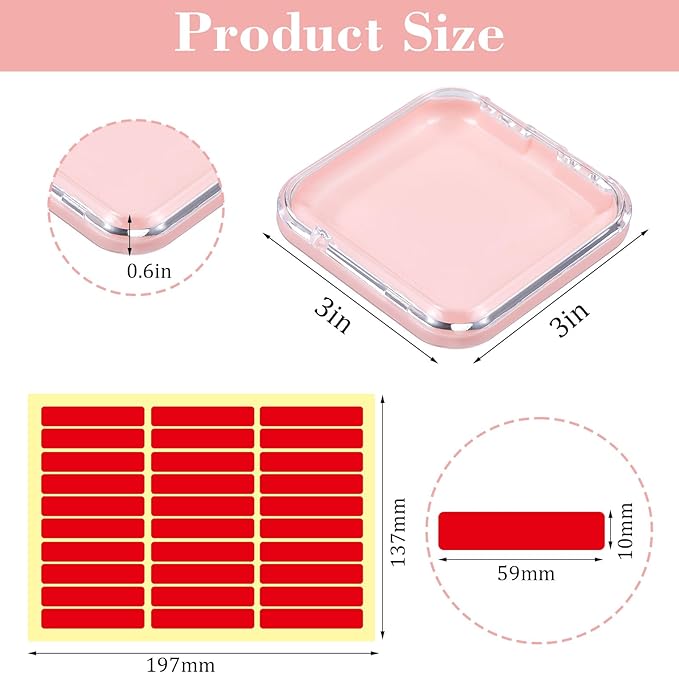 32 Pack Press on Nail Storage Boxes with 60 Adhesive Tapes – Acrylic Nail Organizer for Salon, Travel & Gifting (4 Colors: Pink, Black, White, Clear)