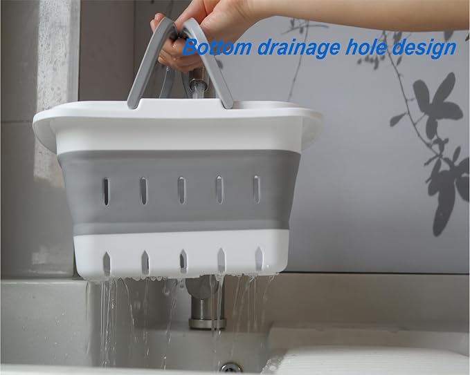 Portable Folding Plastic Bath Caddy with Handle, Perforated, Travel Bathroom Organizer for Bedroom, Bathroom, Shower, Dorm Room, Camping and RV Use (Orange, 2 pack)