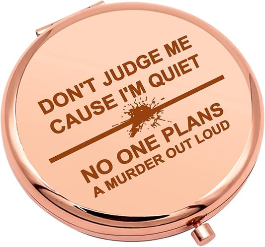 True Crime Lover Gift True Crime Gifts for Women Compact Makeup Mirror Murder Gifts for Women Funny Serial Killer Gift for Friend Folding Makeup Mirror Christmas Birthday