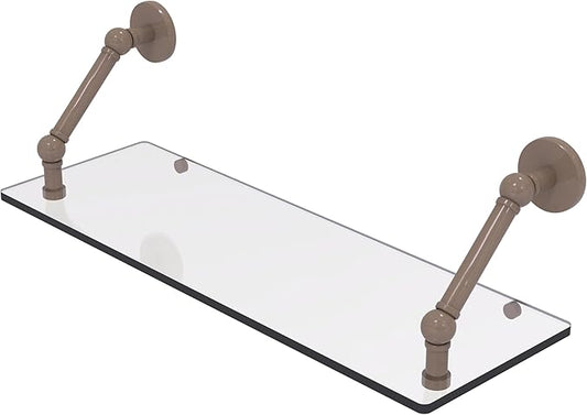 Allied Brass P1000-1-24-SHB Prestige Skyline Collection 24 Inch Floating Glass Shelf, Shaded Beige