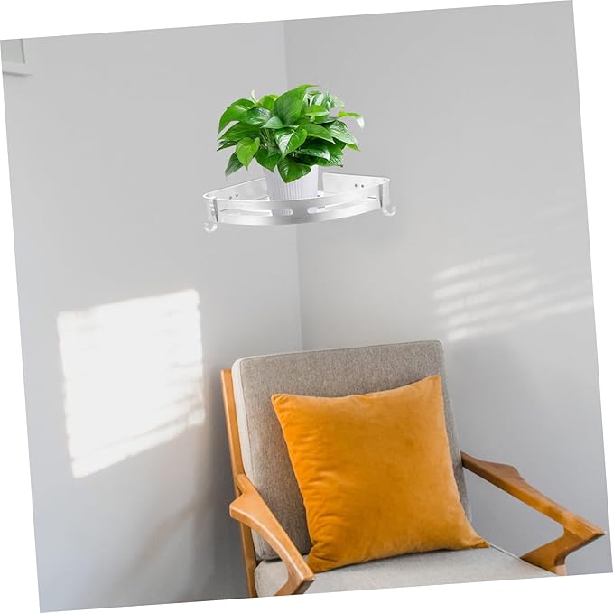 Punch Wall Mounted Rack Silver Triangle Storage Shelf for Bathroom Kitchen Aluminum Design Space Saving for Organizing Shampoo Soap Towels and More