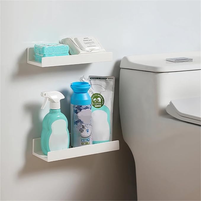 Wall Mounted No Drill Bathroom Shelf Shampoo Holder Supplies Home Organizer Multifunctional Storage Rack