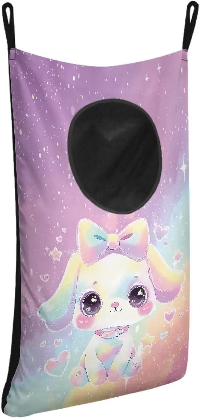 ZOUTAIRONG Hanging Laundry Bag Over The Door Laundry Hamper Laundry Basket Home Storage Organizers Clothes Hamper for Bedroom, Cute Dog Pattern