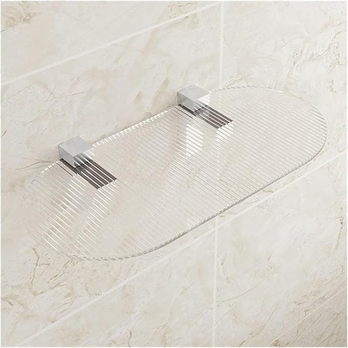 Bathroom Shelves , Acrylic Floating Shelves for Wall, Clear Acrylic Display Shelf, Wall Decoration & Storage Shelf for Living Room, Bathroom, Bedroom, Kitchen ,Wall Mounted Storage Rack(Clear,XL)