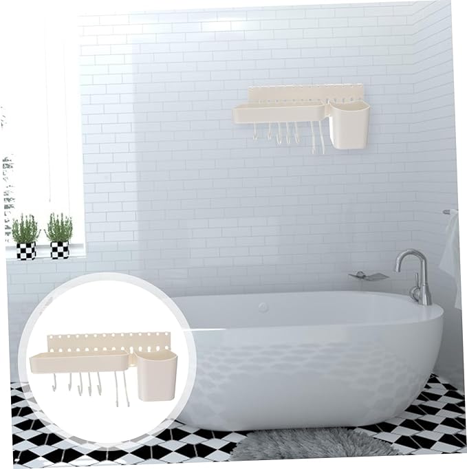 Luxshiny 1set Pegboard Combination Kit Versatile Wall Shelf for Bathroom Kitchen More No-Punch Design Strong Bearing Capacity Easy Installation Modern Storage for Home Office