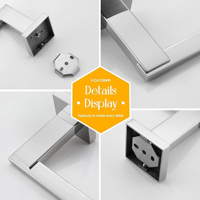 KOKOSIRI Bath Towel Bar Chrome Bathroom Hardware Towel Holder Wall Mounted for Kitchen Toilet 24 Inches Necklace Holder Polished Stainless Steel B4006CH-L24