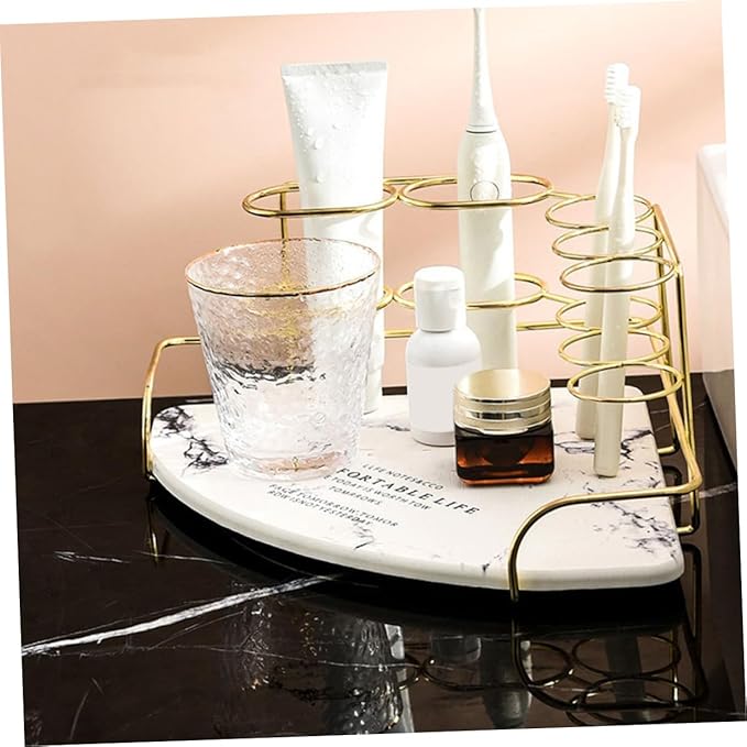 Cabilock 1Pc Compact Corner Storage Shelf for Bathroom Versatile Vanity Organizer with Stylish Design Lightweight and for Electric Toothbrushes and Daily Essentials Random