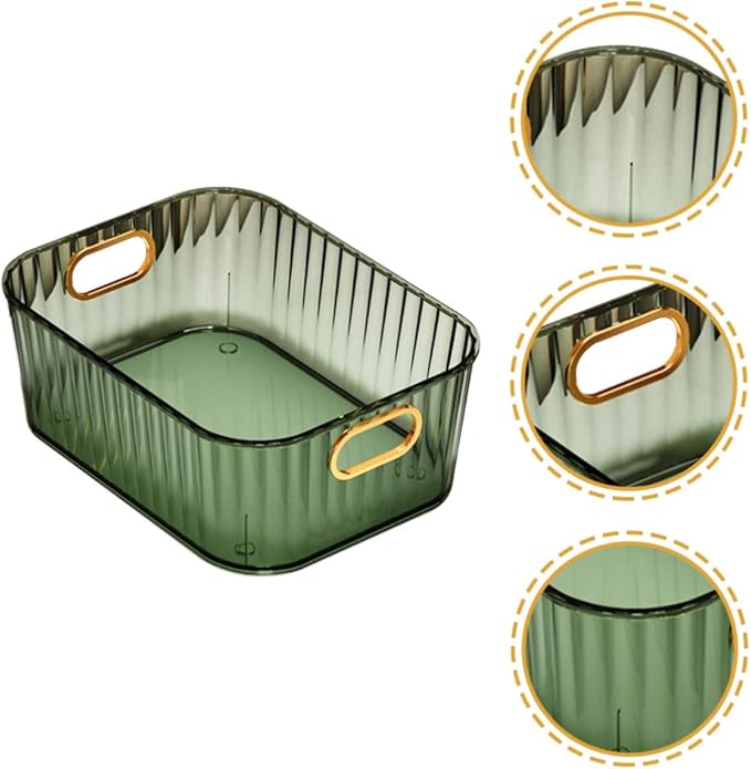 Lurrose Makeup Storage Organizer Box Clear Desktop Cosmetic Organizer for Skincare Tools and Small Sundries 10.86X8.22X3.93 Inch No Lid
