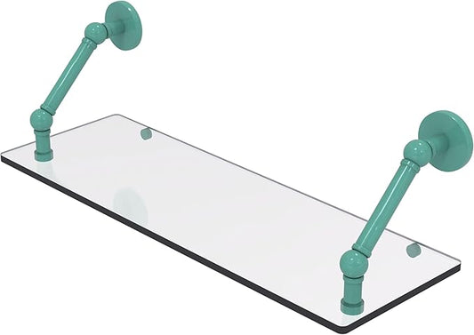 Allied Brass P1000-1-24-SFG Prestige Skyline Collection 24 Inch Floating Glass Shelf, Sea Foam Green