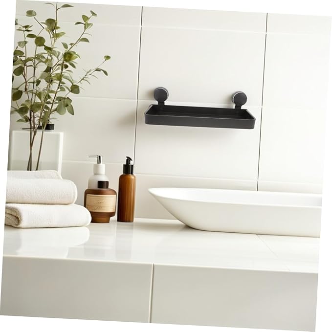 TIDTALEO Bathroom Shelf Wall Organizer: Suction Cup Shelf Toiletries and Makeup Easy Installation Enhances Bathroom for Smooth