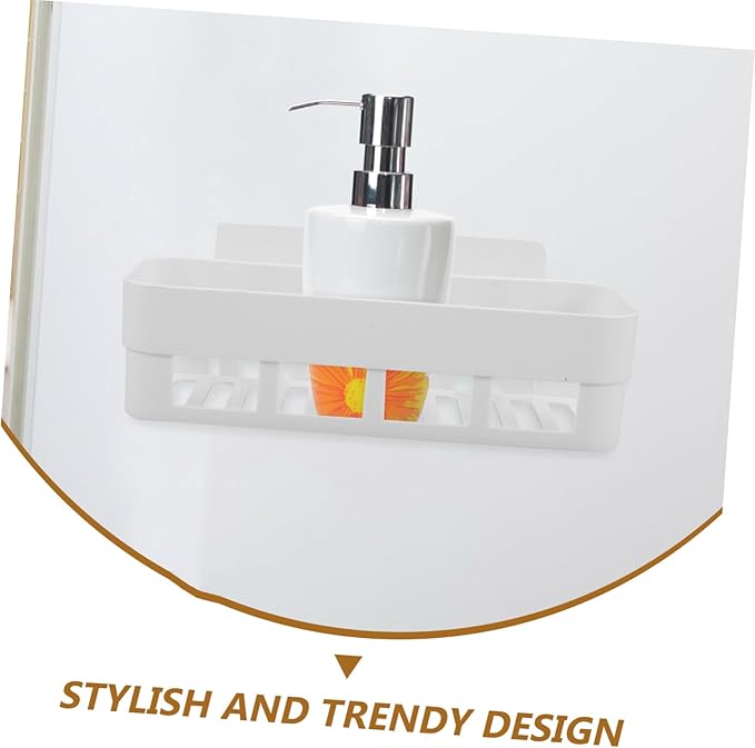 Hemobllo 3-Piece Wall-Mounted Storage Rack Adhesive Bathroom Shelf Organizers White Rectangular Design for Toiletries No Drilling Required for Kitchens and Bathrooms