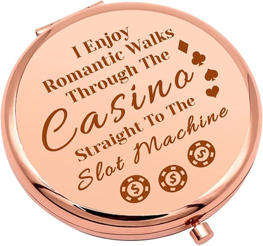Gambler Gift Casino Lover Gift for Women Compact Makeup Mirror Birthday Gift for Gambler Retirement Gifts for Women Folding Makeup Mirror for Friend Grandma Birthday Graduation Gifts