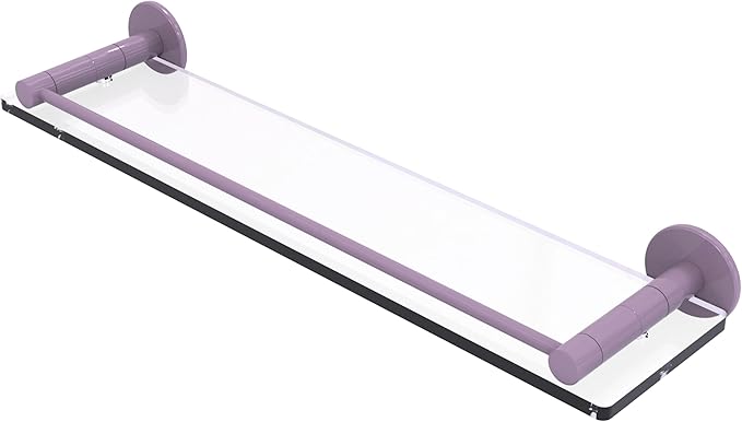 Allied Brass FR-1/22G-LVN Fresno Collection 22 Inch Glass Shelf with Vanity Rail, Lavender