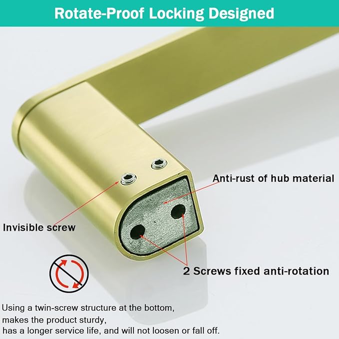 Brushed Gold Bathroom Hardware Set 4 Pieces, Stainless Steel Towel Bar Set Wall Mounted, Include 18 inch Towel Bar, Robe Towel Hooks, Toilet Paper Holder,Towel Racks Set for Bathroom