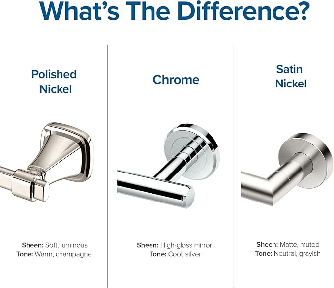Gatco 4310 Glam Single Towel Bar, 24 Inch, Polished Nickel | Wall Mounted Bathroom Towel Holder, Total Length 26"