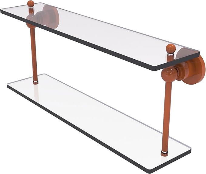 Allied Brass AP-2/22-ASP Astor Place Collection 22 Inch Two Tiered Glass Shelf, Autumn Sparkle