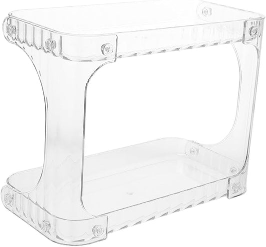 Zerodeko Bathroom Organizer Double Counter Shelf for Toiletries Cosmetics Stylish Corner Storage for Bathroom Kitchen Sleek Design Enhances Decor