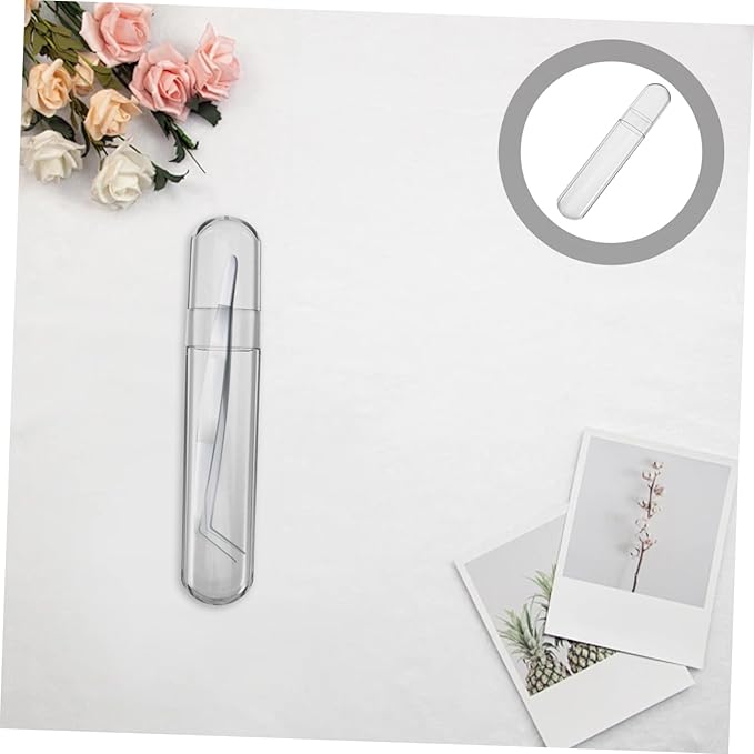 Clear Plastic Tube Storage Case for Eyelash Tweezers Craft Organizers Portable Transparent Vial Container for Makeup Manicure Accessories Sleek Versatile Design