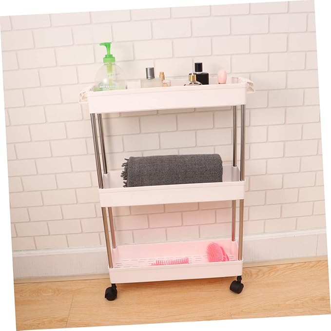 Cabilock 1pc Plastic Multi-Layer Bathroom Storage Rack White Organizer for Kitchen and Bathroom Space-Saving Shelf for Toiletries and Accessories
