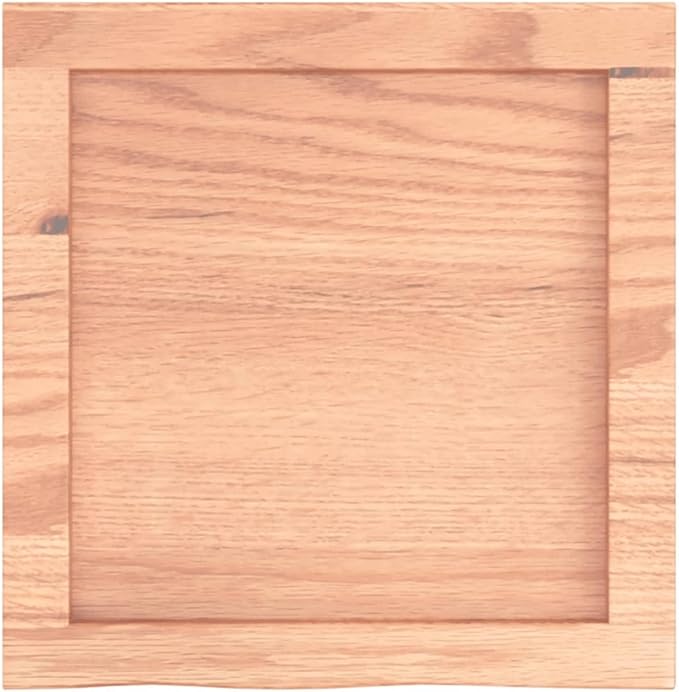 Solid Wood Oak Wall Shelf with Live Edge 15.7x15.7 Inch Rustic Bathroom Kitchen Storage Light Brown Treated Surface Handmade Floating Shelf