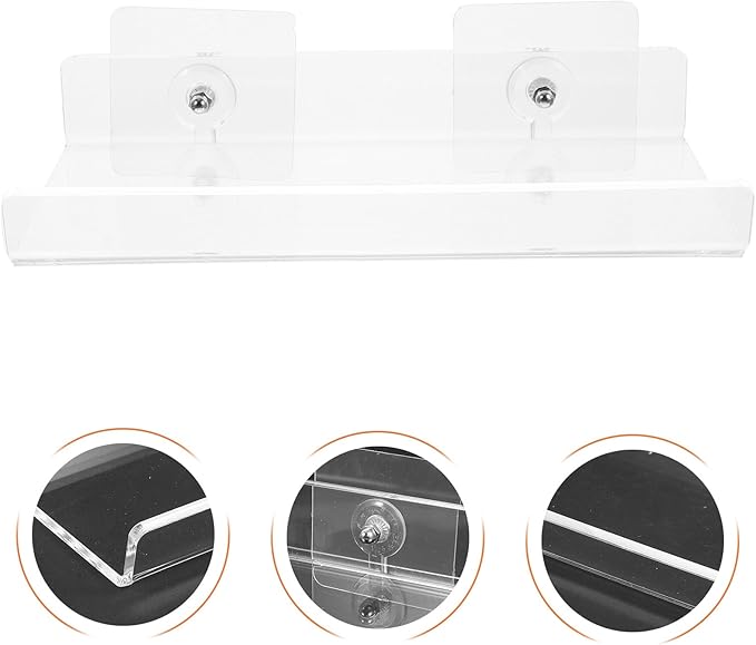 LIFKOME U-Shaped Acrylic Bathroom Shelf 20x10cm Punch-Free Wall Mounted Storage Rack Small Floating Home Storage Organizer for Bathroom and Kitchen