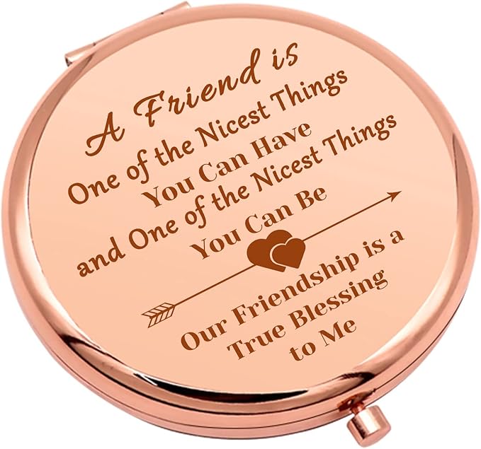 Friendship Gifts for Women Compact Makeup Mirror for Sister Bestie Friends Gifts for Girls for Women Folding Makeup Mirror Birthday Graduation Gift