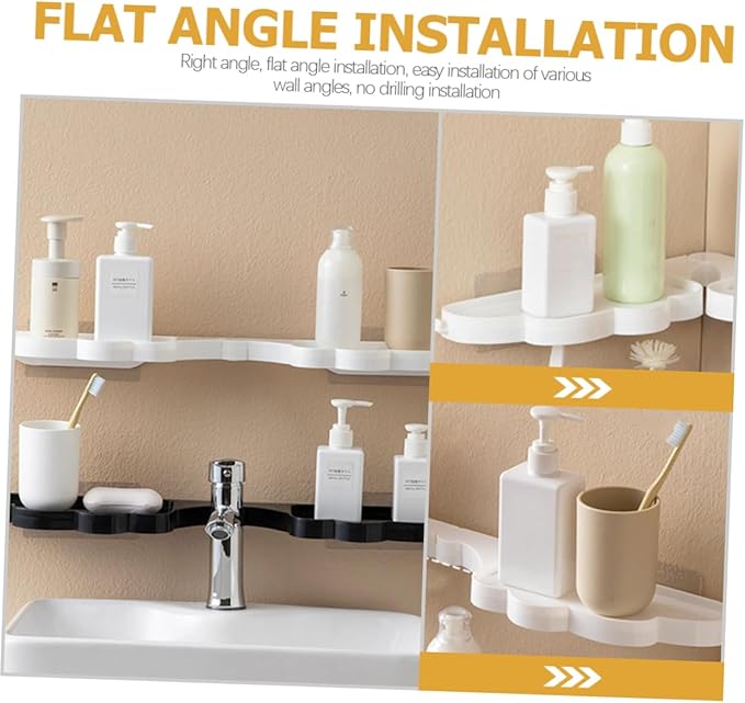 ORFOFE 2pcs Wall-Mounted Toiletries Holder Multi-Functional Corner Shelf for Bathroom Easy Installation Decorative Storage for Items
