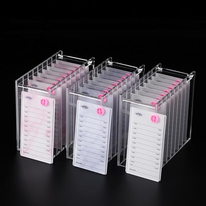 Acrylic Eyelash Pallet For 8 Layers Storage Organizer, Grafting False Eyelashes With 7-15mm Scale Glue Cup Palette, Cosmetic Beauty Extension Supplies (A Marble White Pallet)