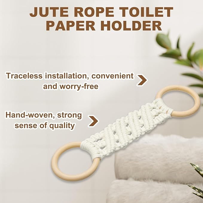 uxcell 2Pcs Kitchen Dish Towel Holder, 11"x3" Crochet Towel Ring with Hanging Loop for Cabinet House Oven Stove Door, White