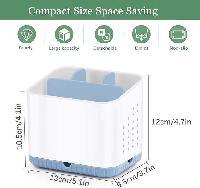 PARKMANI Toothbrush Holders for Bathrooms, Kids Electric Toothbrush and Toothpaste Holder, 4 Slots Tooth Brushing Holder for Bathroom Organizer Countertop, Bathroom Accessories (Blue)