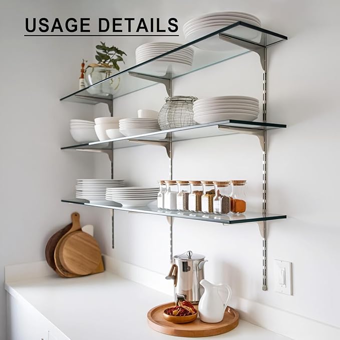 12" x 28" 5-PCS Tempered Glass Shelf, Rectangular Frameless Glass Shelves - 3/16" Thick, Suitable for Bookshelves, Display Cases, Retail Fixtures and Tabletops