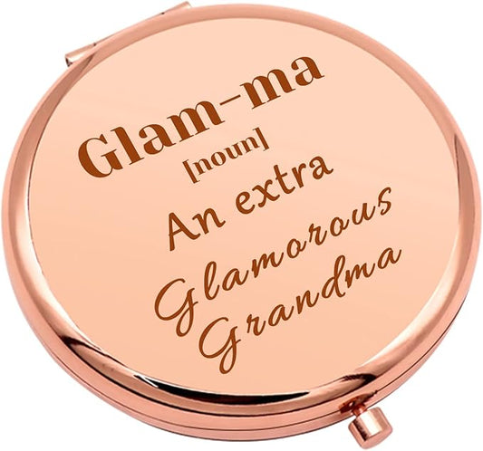Grandmother Birthday Gifts Compact Makeup Mirror for Glamma for Grandma Grandma Gifts from Grandchildren Folding Makeup Mirror for Nana Christmas Thanksgiving Gift