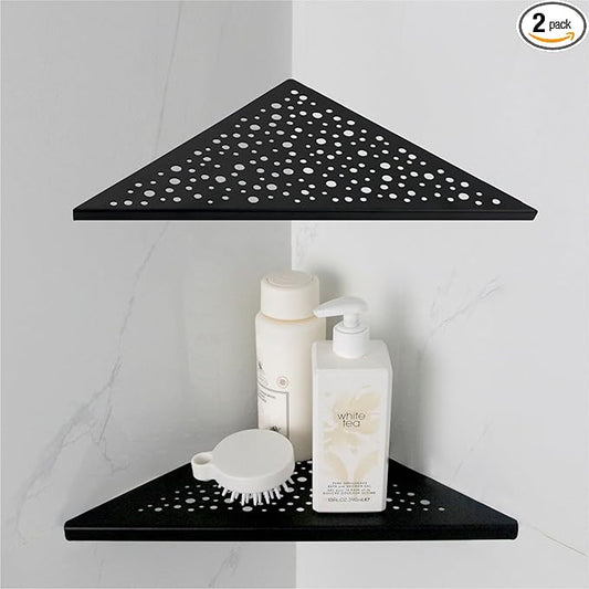 HIDROP Corner Shower Shelf 10" Triangular (Matte Black)