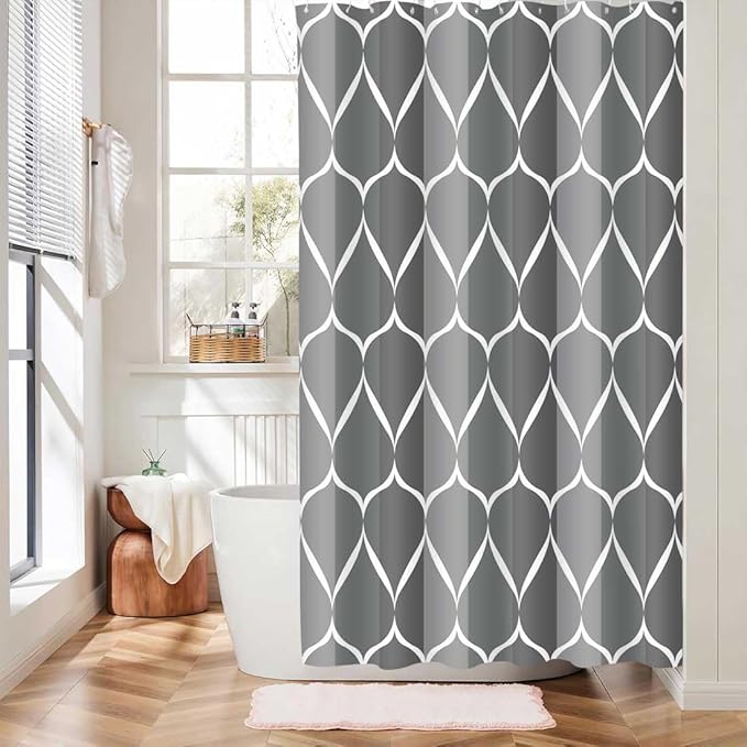 Gray Shower Curtain Grey Modern Bathroom Shower Curtain Waterproof Fabric Machine Washable Shower Curtains 60 x 72 Inches