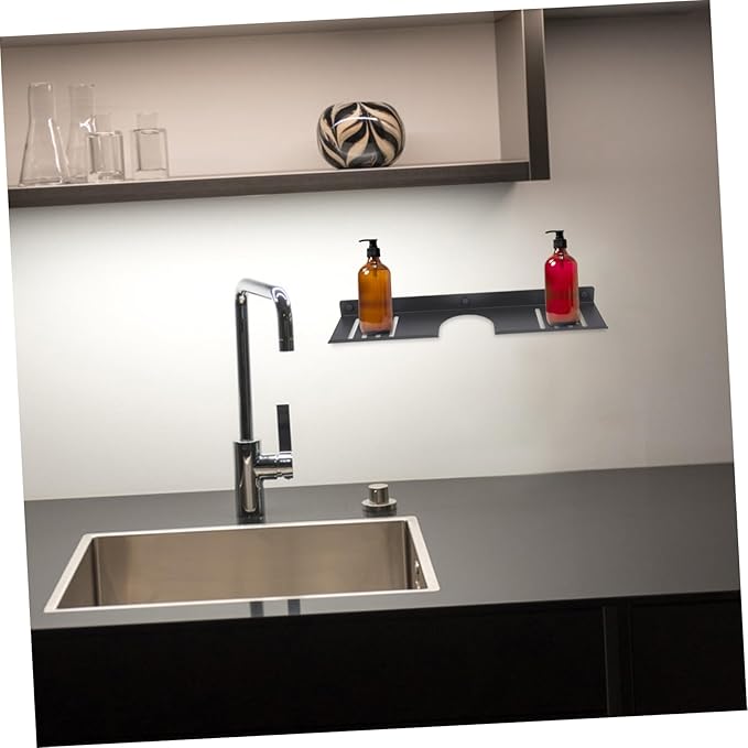 Healifty Over Sink Shelf Bathroom Organizer Shaped Wall-Mounted Storage for Easy Access to Toiletries and Makeup No Drill Installation Design