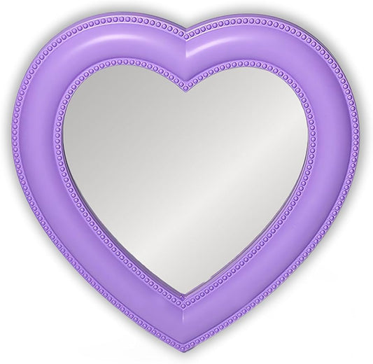Magnetic Heart Mirror, 6.9"x7.3", School & Office Cabinet Mirror, Magnetic Makeup Mirror for Girls, Bathroom & Gym Locker (Purple)