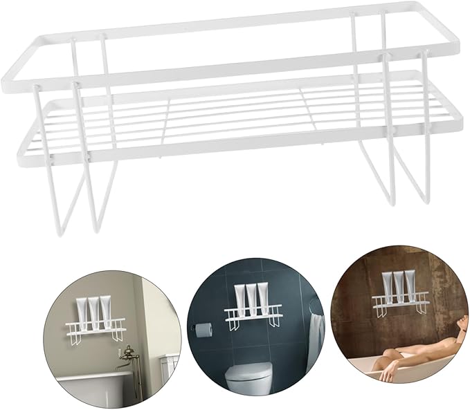 Garneck Over Toilet Storage Shelf Bathroom Organizer Design Space-Saving Rack for Bathroom Essentials White Color