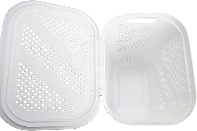 24" Plastic Hinged-Lid Rectangle Laundry Hamper, All Ages, White