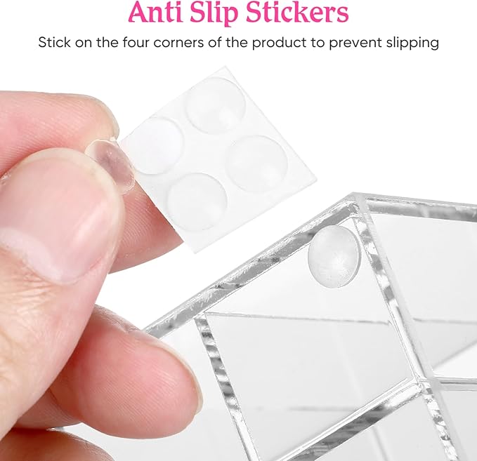 DOITOOL 24-Grid Acrylic Lipstick Holder and Makeup Organizer Display Rack 8.3X3.5X3 in Clear Cosmetics Storage Stand for Lipsticks and Makeup Tools