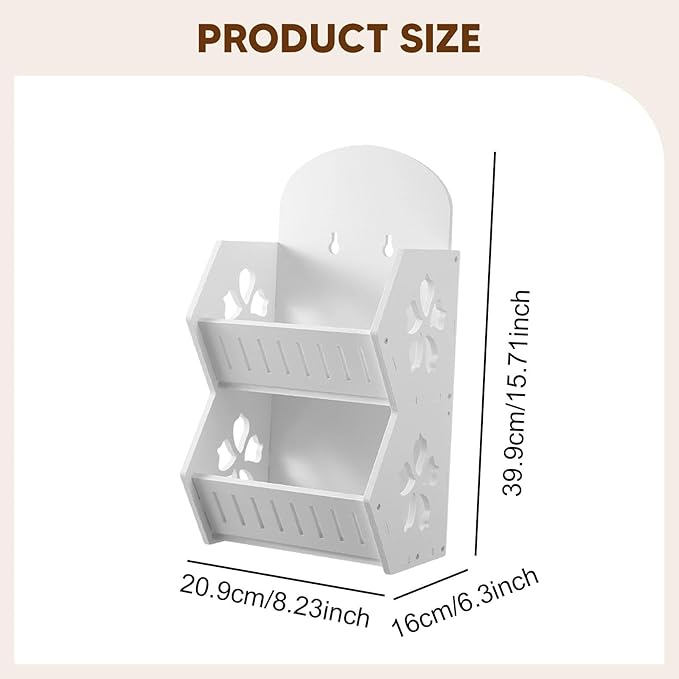 Wall Mounted Bathroom Shelf Makeup Container Storage Bin Kitchen Spice Shelf for Bedroom , double layer