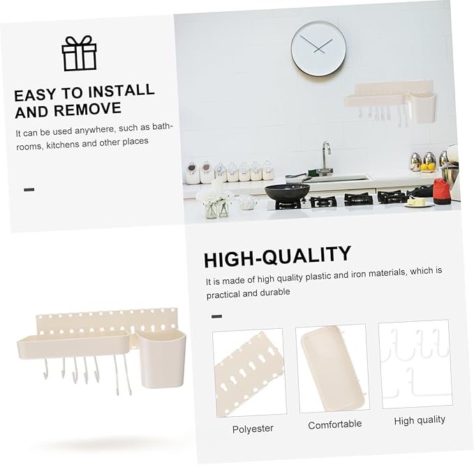 Luxshiny 1set Pegboard Combination Kit Versatile Wall Shelf for Bathroom Kitchen More No-Punch Design Strong Bearing Capacity Easy Installation Modern Storage for Home Office
