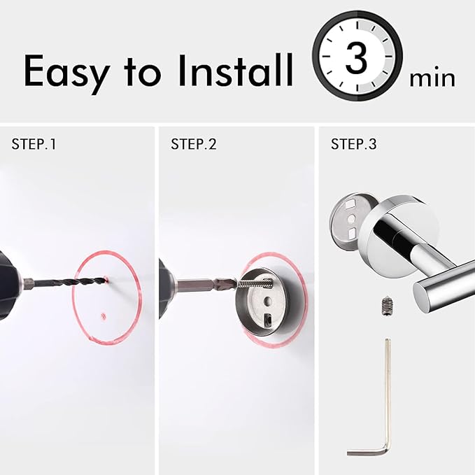 18 Inch Towel Bar Bathroom Towel Holder Wall Mount Sus304 Stainless Steel Towel Rack Bathroom Accessories for Shower Room Restroom (Matte Black)