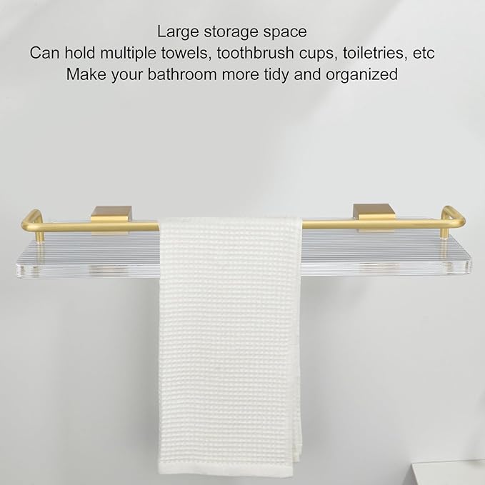 Floating Shelves for Wall Set, Modern Acrylic Bathroom Shelves, Multipurpose Storage Shelves for Bathroom, Kitchen (30cm)
