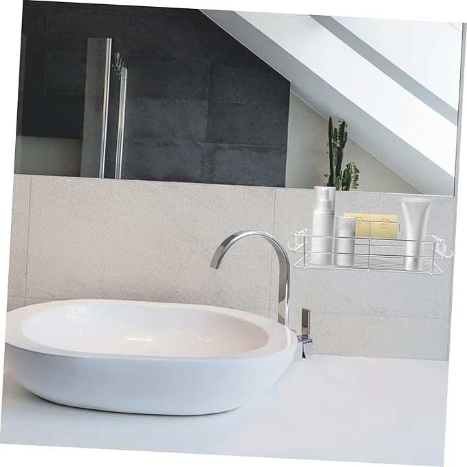 BESTYASH Wall Mounted Storage Rack Premium Stainless Steel Shelf for Bathroom Kitchen Punch Design for Organizing Toiletries Shampoo and Items for Maximum