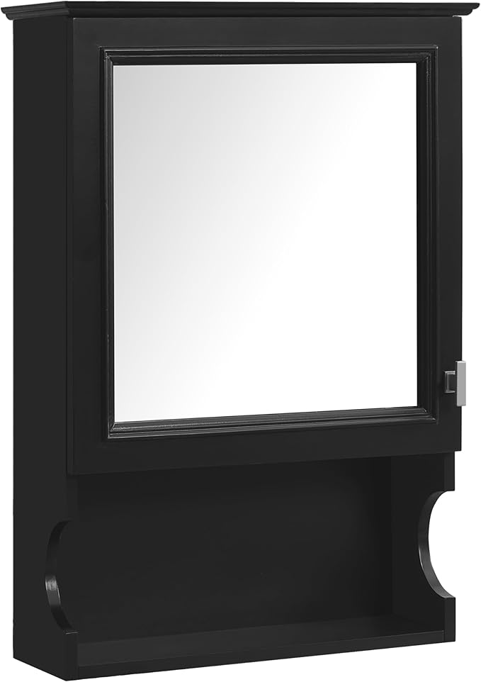 Merax Bathroom Wall Cabinet with Mirror, Wall Mounted Medicine Cabinet with Adjustable Shelves and Open Space, 20" x 28" Mirrored Door Over The Toilet Bathroom Storage Cabinet