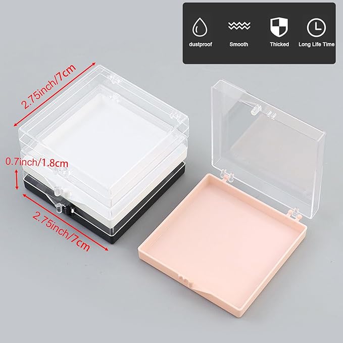 12PCS Press On Nail Packaging Storage Box,Square Plastic Nail Case Storage Display Box for False Fake Nails Press on Nails Organizer for Small Business Home Nail Salon Use