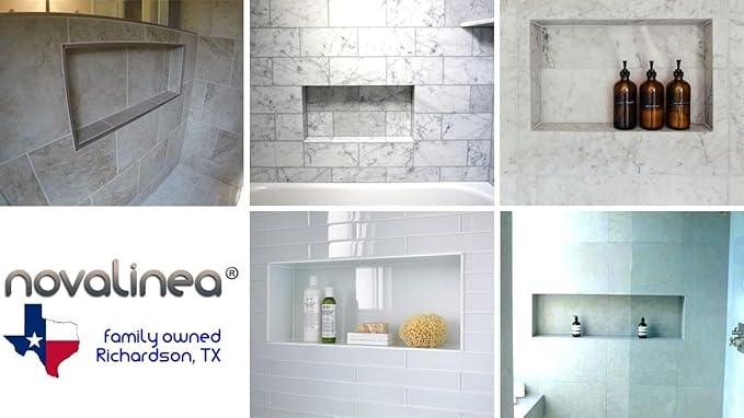 Large Single Shelf Recessed Shower Niche, Ready to Tile, 25" x 17" x 3.75"