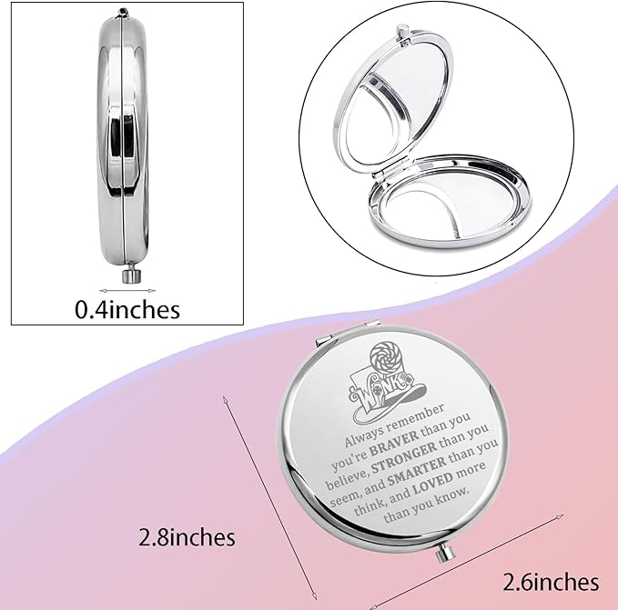 WSNANG Willy Musical Inspired Gift Chocolate Makeup Mirror for Fans and Musical Lover Chocolate Lover Gift (WW Mirror-Steel)