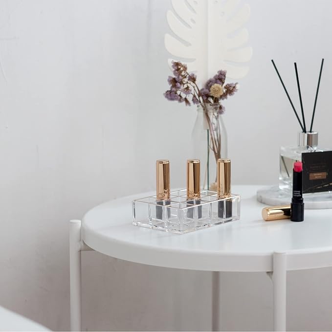 Moosy Life Moonlight Rose Gold Acrylic Lipstick Holders and Organizers, 12 Slots, ML04